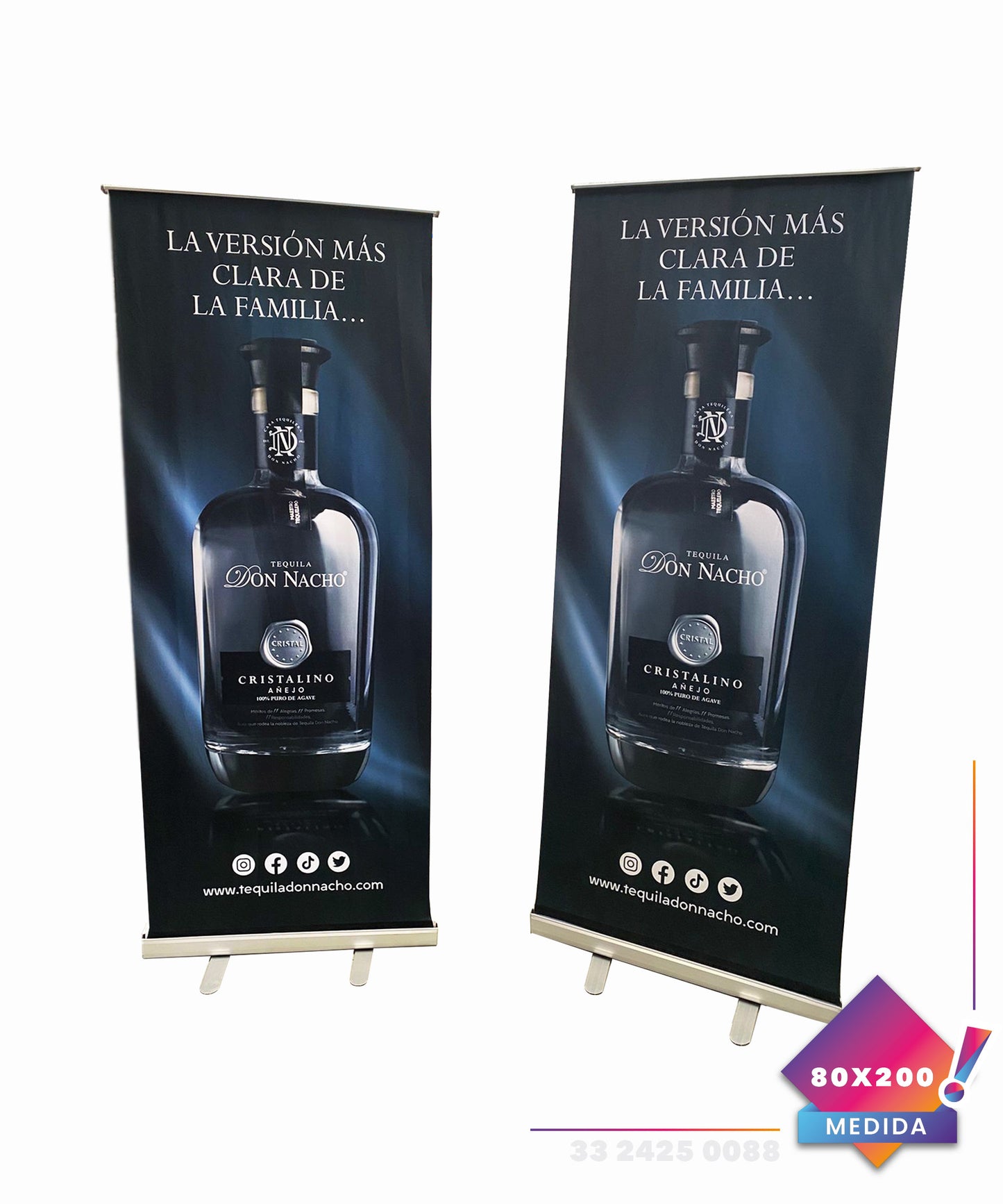 Roll Up Banner 80 X 2 Mts En Tela Sublimada. Enrollable