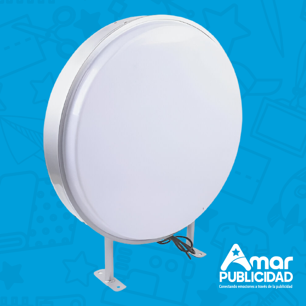 Anuncio Luminoso Circular Doble Cara  Luz Led 3d